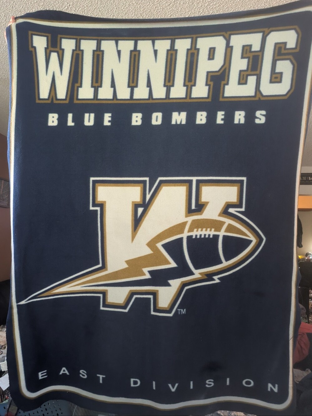 Navy and Gold Plush Team Blanket